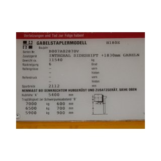 27087 | Gabelstapler Hyster H180E 7 t gebraucht