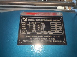 Horizontal peeling centrifuge, used B12838