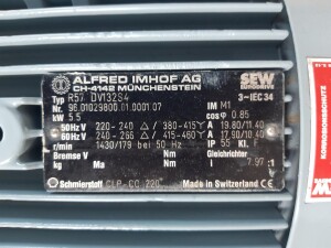 B13566 Edelstahl Lebensmittel Drehkolbenpumpe mit Abdeckung 5,5 Kw
