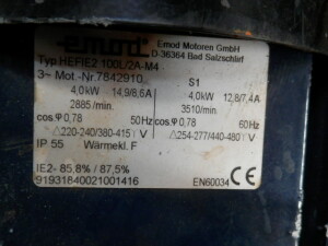 Electric motor 4 KW 2881 rpm B5 used B13721