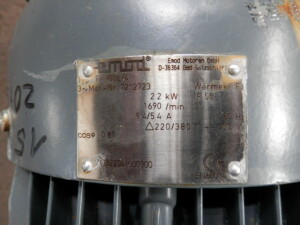 Electric motor 2.2 kW 1690 rpm B5 used B13723