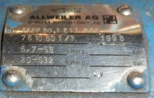 Schneckenpumpe 6,7 - 58 l/min 1,1 kW gebraucht B14279