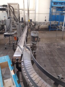 Plastic link belt conveyor 18 m used B16099