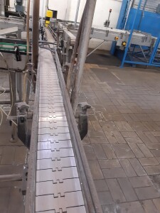 Plastic link belt conveyor 18 m used B16099