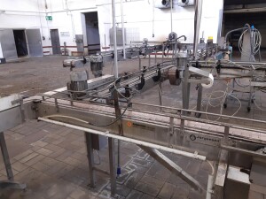 Plastic link belt conveyor 18 m used B16099
