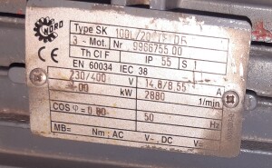 Getriebemotor 4 kW 50 U/min gebraucht B16390