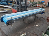 Conveyor belt plastic stainless steel approx. 2.4 x 0.35 m used B16796