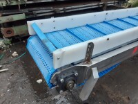 Conveyor belt plastic stainless steel approx. 2.4 x 0.35 m used B16796