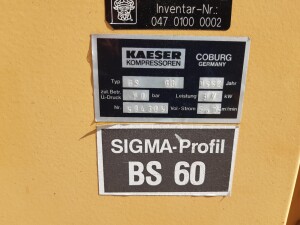 Screw compressor KAESER BS 60, 37 kW used B17035