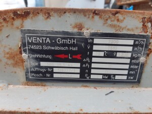 Centrifugal fan 6 kW 116 m³/min used B17284