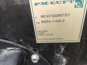 Fluidized bed dryer with 2 fans used B17308