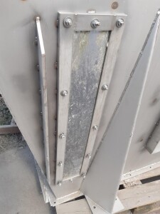 Dump hopper receiving station approx. 2.5 x 1.3 m stainless steel used B17401
