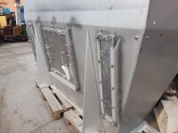 Dump hopper receiving station approx. 2.5 x 1.3 m stainless steel used B17401