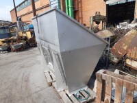 Dump hopper receiving station approx. 2.5 x 1.3 m stainless steel used B17401