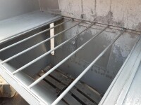 Dump hopper receiving station approx. 2.5 x 1.3 m stainless steel used B17401