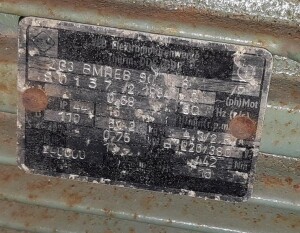 Geared motor with brake 0.75 kW 16 rpm B3 used B17475