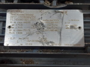 Getriebemotor 0,75 kW 65 U/min B5 gebraucht B17482