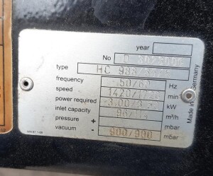 Vakuumpumpe 3 kW 96 m3h  gebraucht B17501