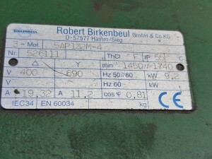 Gear motor 9.2 kW 40 rpm B3 used B17519