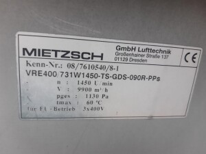 Radial fan Radial blower 5.5 kW approx. 9900 m³/h used B17628