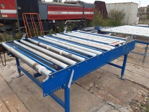 Roller conveyor with cross belt approx. 2.4 x 1.7 m used...
