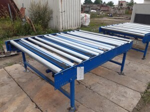 Roller conveyor with cross belt approx. 2.4 x 1.7 m used...