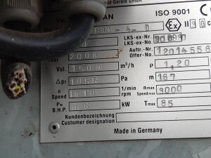 Radiallüfter 1,1 kW 1500 m³/h gebraucht B17688