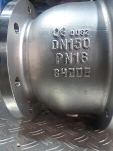 Ball valve DN150 stainless steel with actuator, used B17800