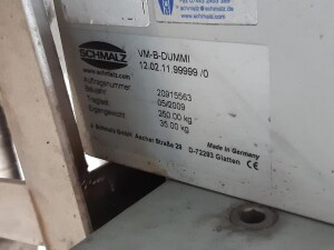 Used 250 kg vacuum lifter B17888
