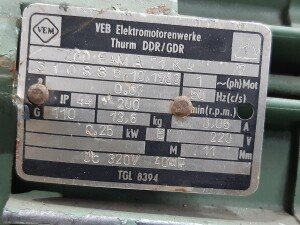Getriebemotor 1 Phase 220 V 0,25 kW / 200 U/min gebraucht B17920