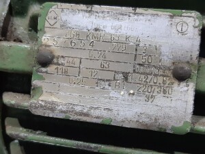 Used gearmotor, 0.25 kW, 63 rpm, B17928