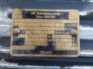 Used gearmotor, 0.25 kW, 63 rpm, B17929