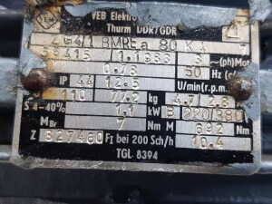 Getriebemotor mit Bremse 1,1 kW / 12.5 U/min gebraucht B17953