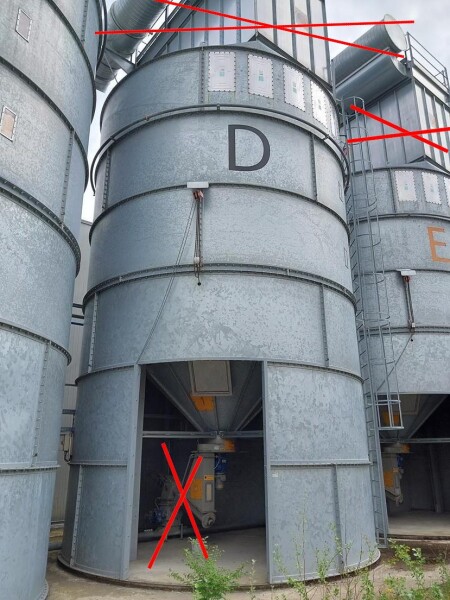 Used 150 m³ bolted bulk material silo B18016
