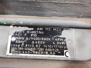 4 kW, 64 rpm gearmotor, used, B18080