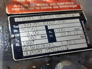 4 kW, 64 rpm gearmotor, used, B18080