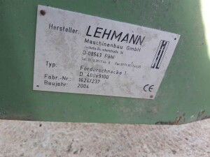 LEHMANN Trogschnecke D 400 x 9100 8,3 m Ø 390 mm 4 kW gebraucht – B18116