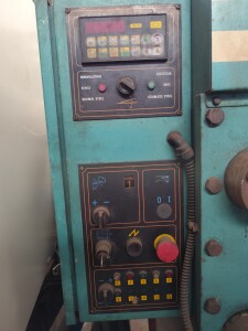 Control panel of Vimercati sheet metal shear with Triveneta Impianti PRG 910 A name plate