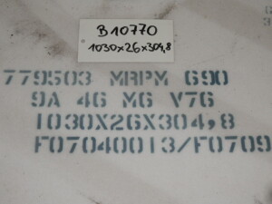 B10770 Grinding wheel � 1030 x 26 x 304.8 mm
