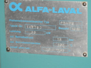 B12115 Plate heat exchanger Heat exchanger Cooler Heat transfer Alfa-Laval P2FH used